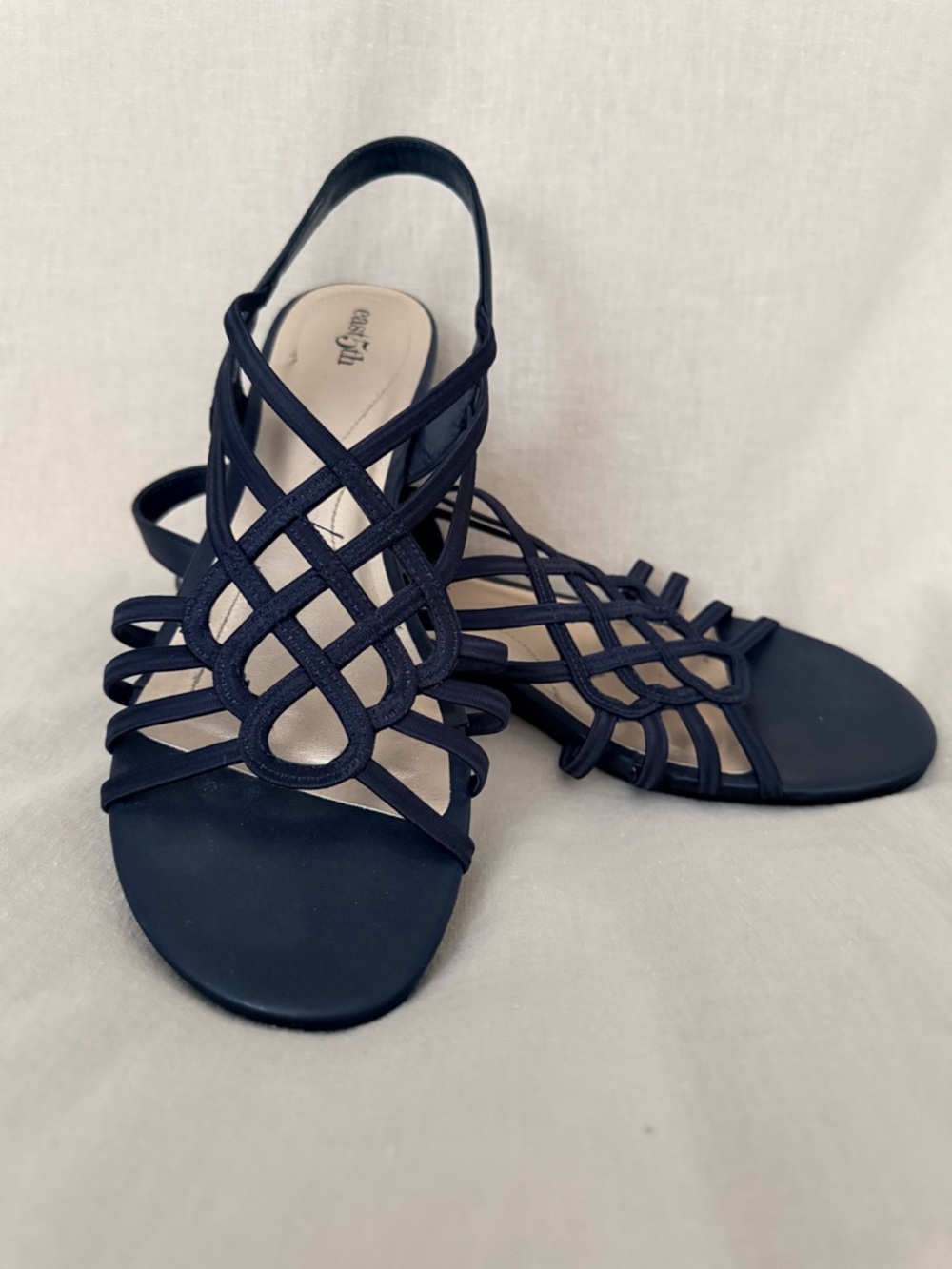 Elegant Navy Blue Strappy Women's Sandals.